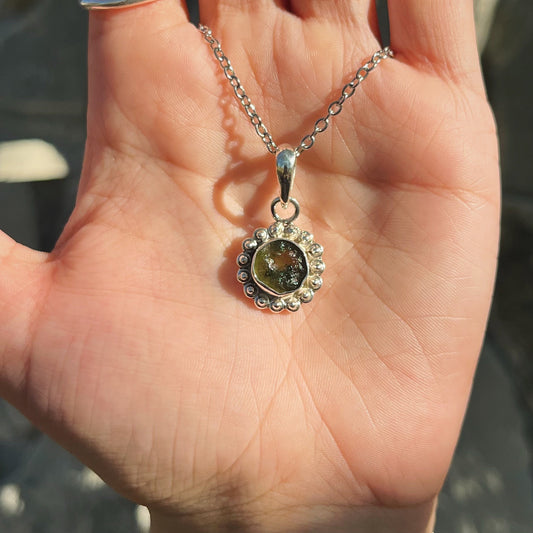 Moldavite Flower Necklace